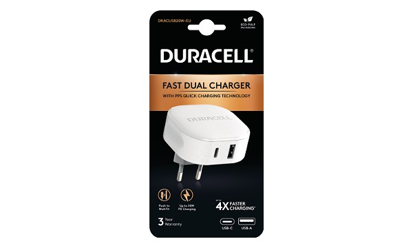 Duracell 30W USB-A + USB-C PPS-Ladegerät