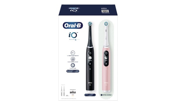 Oral-B iO6 Black Lava & Pink Sand Toothbrush Duo