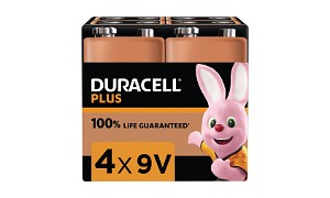 Duracell Plus Power 9v Pack von 4