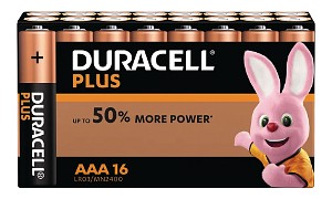 Duracell Plus Power AAA Pack von 16 Batterien